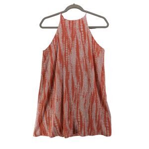 Tyche Bare Shoulder Dress S Orange White‎ Keyhole Bohemian Beachwear Loose Fit